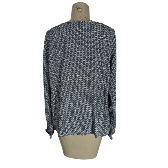 Panhandle Women’s Sz M Embroidered Peasant Blouse Southwest Cowgirl Black White - Picture 4 of 6